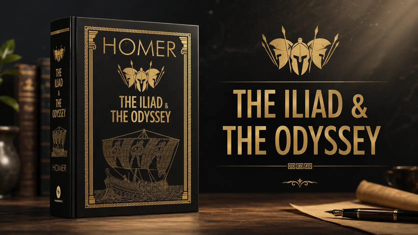 The Iliad & The Odyssey by Homer deluxe hardbound book cover